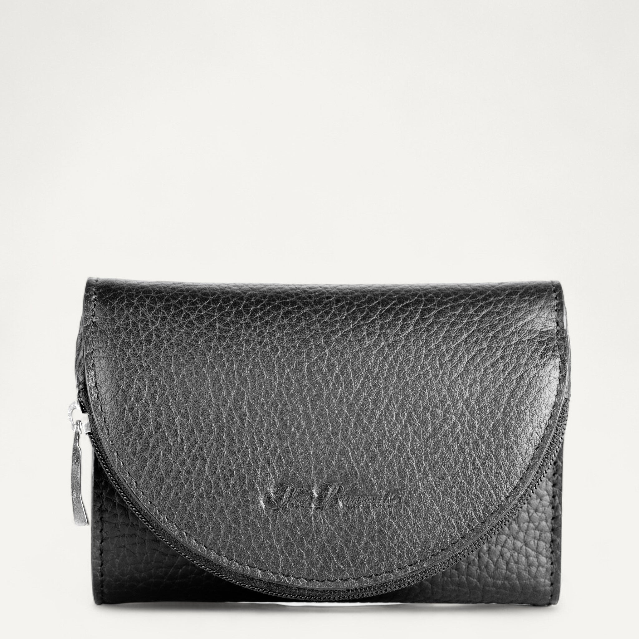 "Black genuine leather wallet by PAMMIS with card slots"