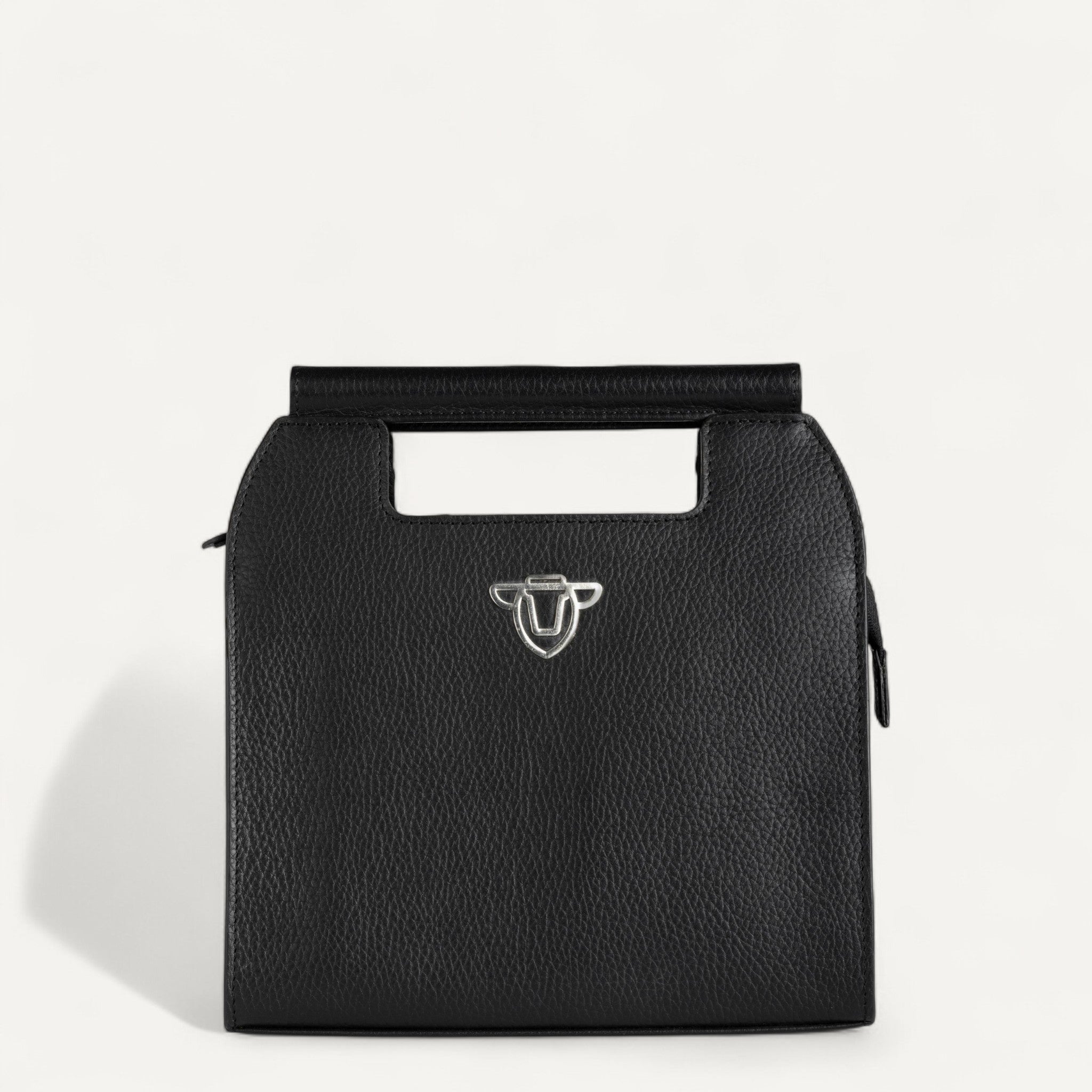 "Black genuine leather Sling Bag by Pammis"