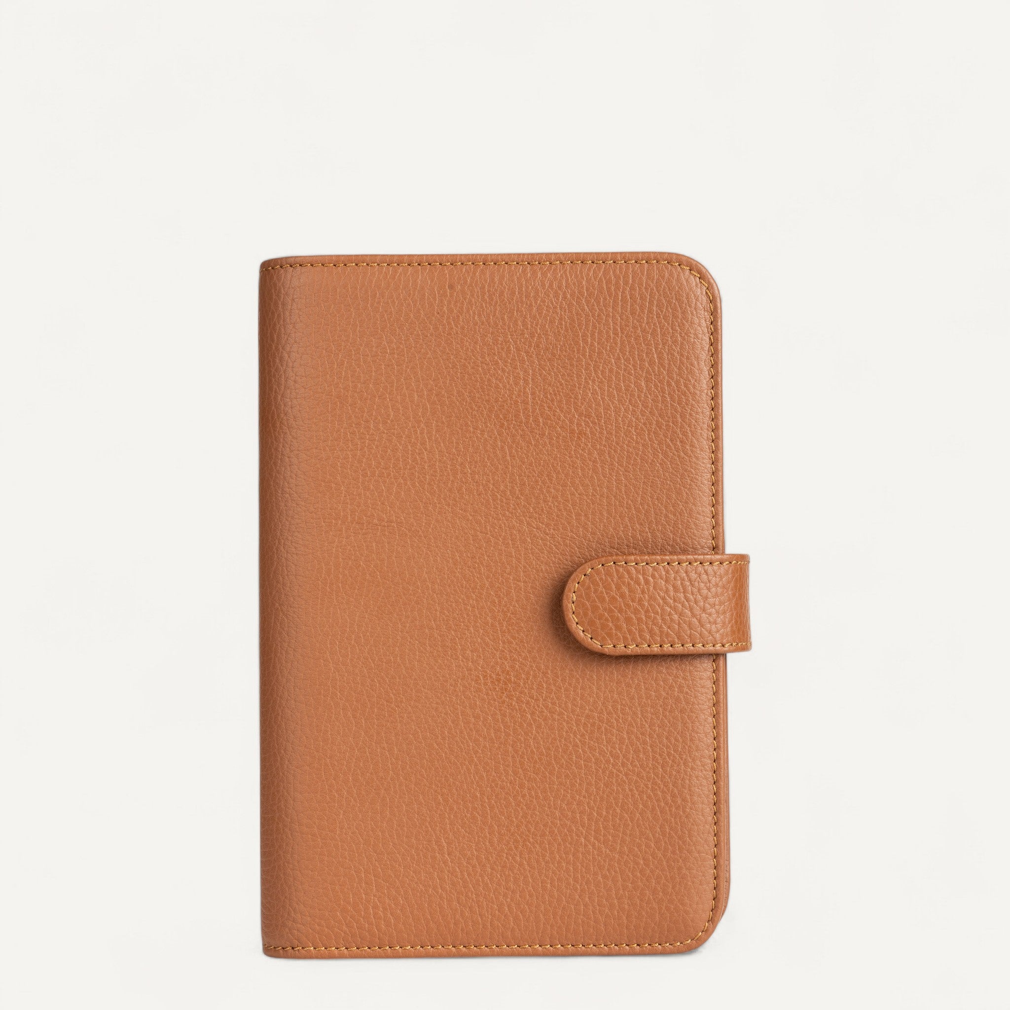 "Tan genuine leather Note Book Folder by PAMMIS with card slots"
